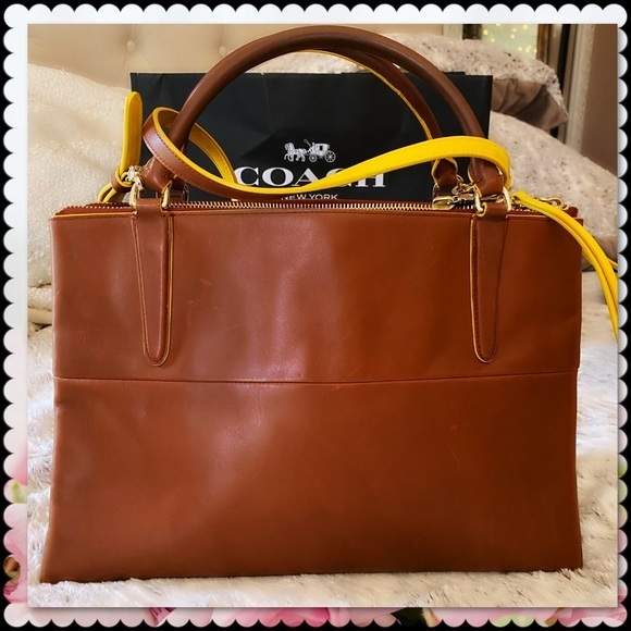 COACH BOUROUGH BAG IN SADDLE / BRITISH TAN
BEAUTIFUL PEBBLED LEATHER - Picture 6 of 16